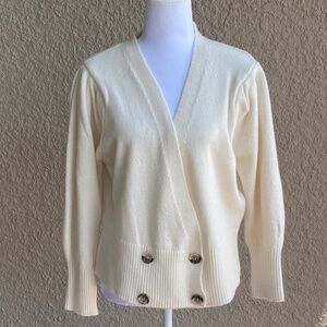 MANGO Cream White Cardigan Sz M